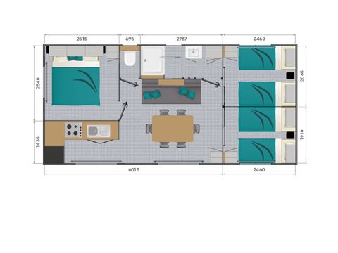 Mobile home 6 persons - Cottage Belvédère 6p 3ch 1sdb Prem1um