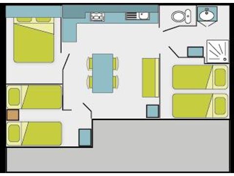 CHALET 7 personnes - 3ch (sans TV)-terrasse couverte- 32m² | STANDARD