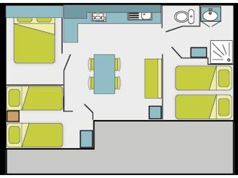 Chalet 7 persons - 3bed - Without - TV - -covered terrace- 32m² - STANDARD