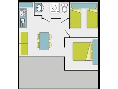 CHALET 4 people - 2bed (without TV) - covered terrace-24m² | STANDARD