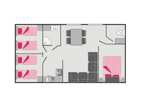 Stacaravan 6 personen - Stacaravan | Classic XL | 3 slaapkamers | 6 pers. | Verhoogd terras | Airconditioning.