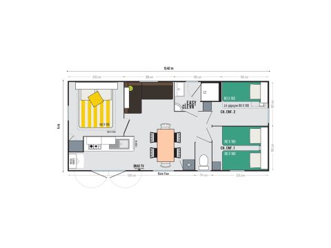 BUNGALOW 6 personnes - PRIVILEGE - CLIM - TV - LV -  Quartier Piétons