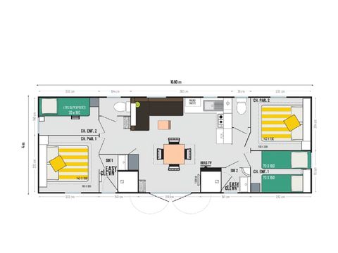 MOBILE HOME 8 people - Cottage Privilège 4Ch 8pers