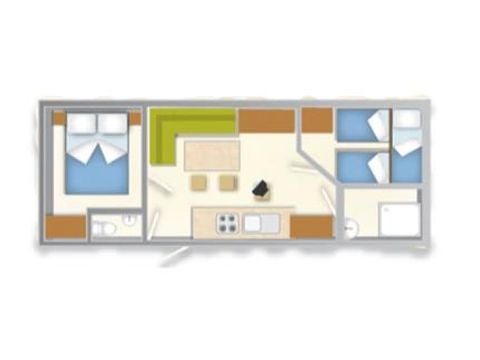 Mobile home 6 persons - BLU ROMANTIC (4 adults + 2 children)