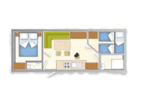 Stacaravan 6 personen - BLU ROMANTIC