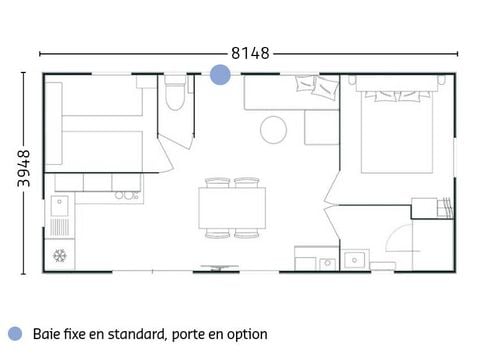 Casa mobile 4 persone - Premium | 2 Camere da letto | 4 Persone | Terrazza Lounge | Aria condizionata | TV