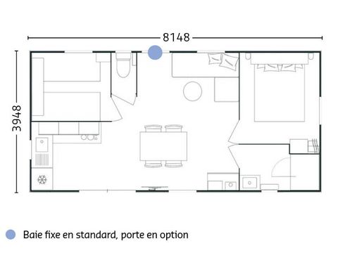 Mobile home 4 persons - Mobile home | Premium | 2 Bedrooms | 4 Pers | Terrace Lounge | Air conditioning | TV