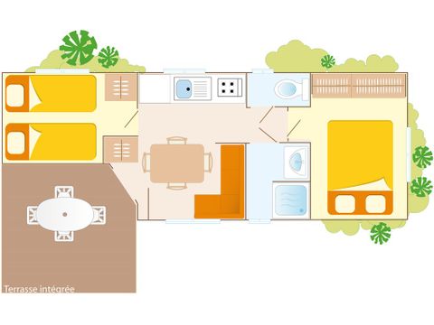 Mobilhome 4 personas - Classic XL | 2 Dormitorios | 4 Pers. | Terraza individual