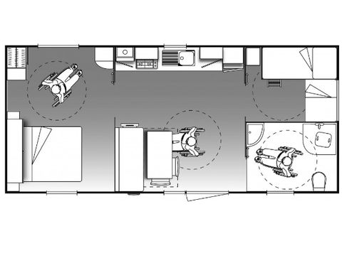 Mobile home 6 persons - COMFORT adapted for people with reduced mobility - 2 bedrooms with air conditioning + TV