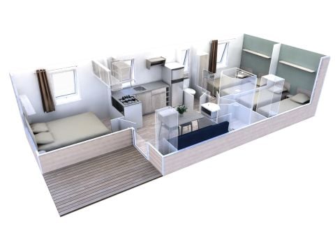Mobile home 8 persons - Evolution 4 Rooms 6/8 People Air-conditioned + TV