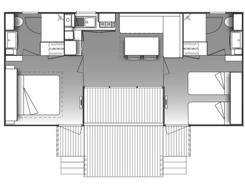 Mobilhome 4 personnes - Premium Dune - 2 chambres - Climatisé - Télévision