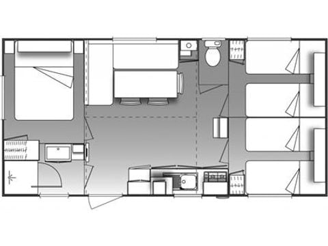 Mobilheim 6 personen - 32m2 - 3 Schlafzimmer - KLIMAANLAGE - Überdachte Terrasse 12m2