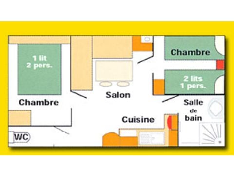 Stacaravan 6 personen - COLORADO 2 slaapkamers - TV