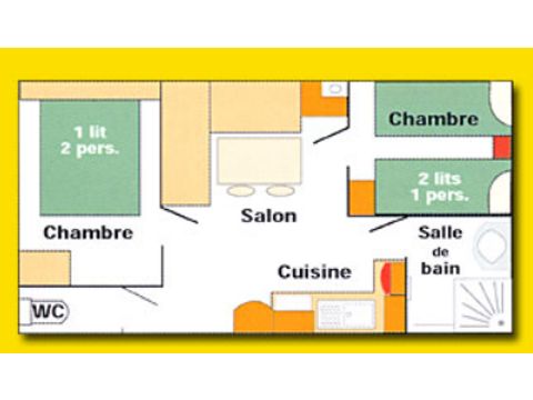 Mobile home 6 persons - COLORADO 2 bedrooms - TV