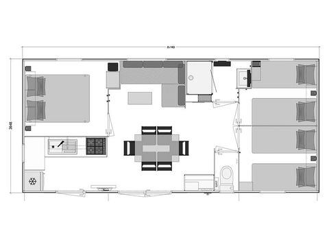 MOBILHOME 6 personas - 6 plazas - 3 dormitorios (aire acondicionado, TV, BT)