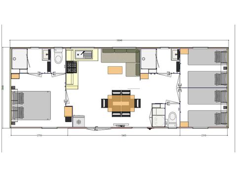 MOBILHOME 6 personas - PREMIUM++ COTTAGE DU LAC 3 habitaciones 40m² - PLANTA AL AGUA