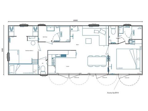 MOBILHOME 4 personnes - PREMIUM++ COTTAGE DU LAC 2 chambre 40m² - VUE PLAN D'EAU