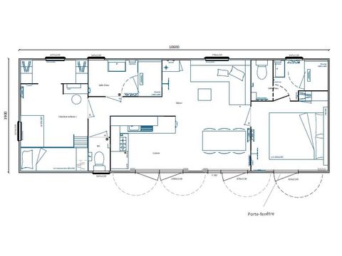 MOBILHEIM 4 Personen - PREMIUM++ COTTAGE DU LAC 2 Schlafzimmer 40m² - Blick PLAN D'EAU