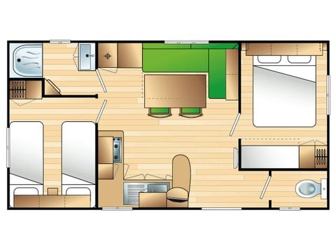 BUNGALOW 6 personnes - 4/6 Places 2 Chambres (Clim TV)