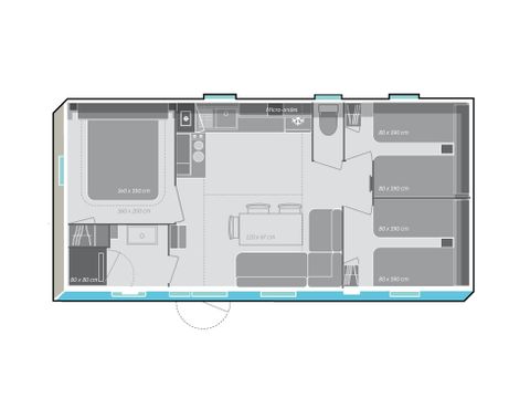 Mobile home 6 persons - O'Hara Camping Scheldeoord