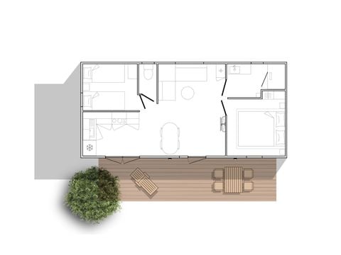 Mobilhome 6 personas - Mobil home Privilège 32m² - 2 habitaciones - Aire acondicionado