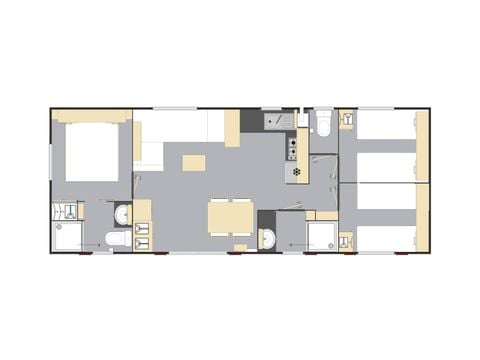Stacaravan 6 personen - Veel comfort - 3 slaapkamers