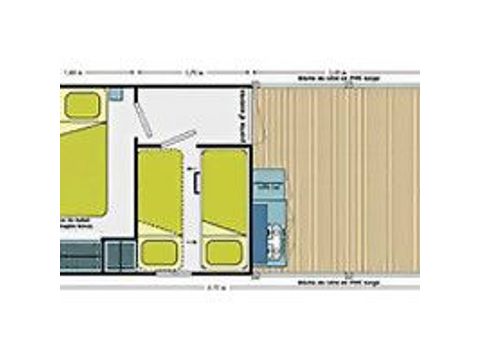 Stacaravan 5 personen - VACANCIALE (zonder sanitair)