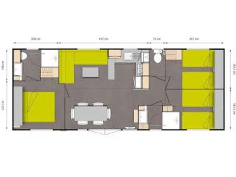 Mobile home 6 persons - With - 2 bathrooms