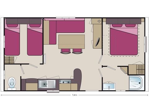 Stacaravan 4 personen - 2 kamers - -premium wijk