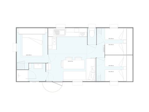 Mobile home 6 persons - Mobile-home | Premium | 3 Bedrooms | 6 Pers. | Raised terrace | TV