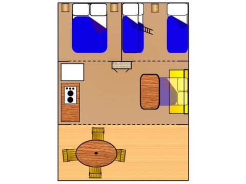 Glamping tent 6 persons - Safari, without sanitary facilities