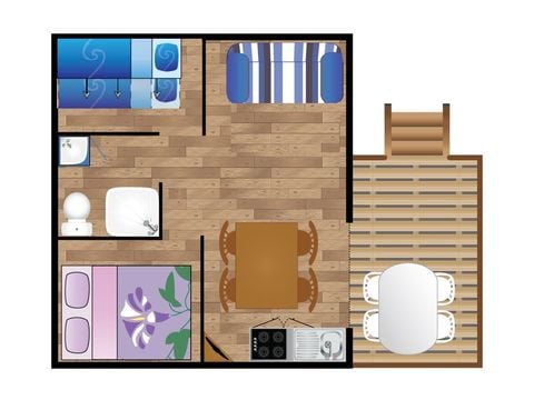 Safaritent 4 personen - IGUELDO Lodge voor 4 personen