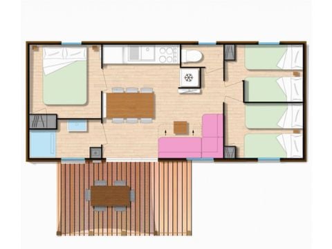 Stacaravan 6 personen - Stacaravan SARIMENDI**** 6 slaapplaatsen