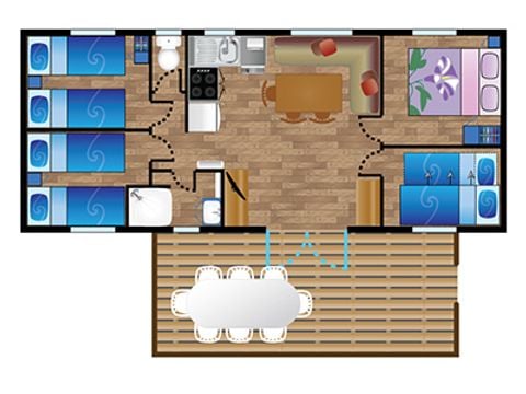 CASA MOBILE 8 persone - Casa mobile LARRUN**** posti letto 8