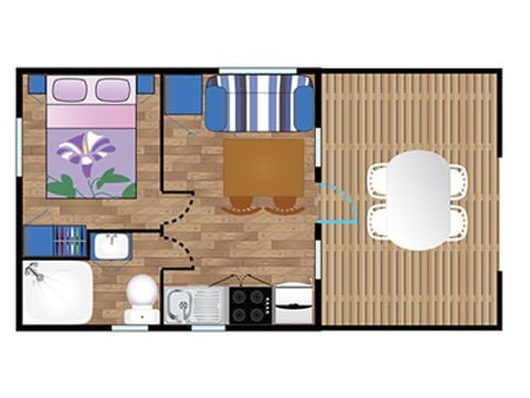 Mobilhome 2 personnes - Mobile-home EREBY**** 2 personnes