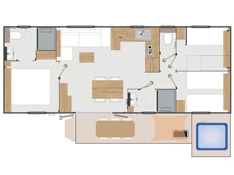 Mobilheim 6 Personen - Mobilheim LUXUS JARA 6 Personen