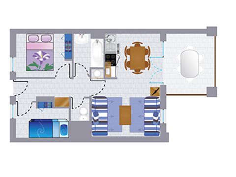 APPARTEMENT 6 personnes - OCEANE 4-6 personnes