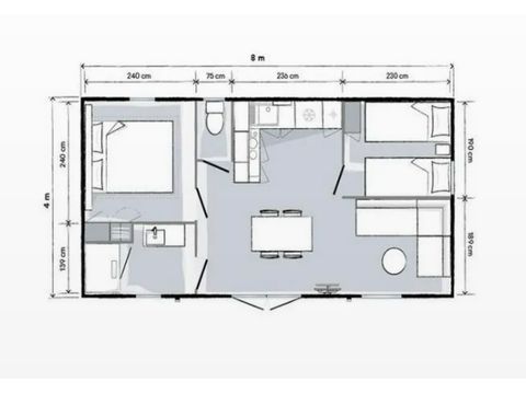 Stacaravan 4 personen - Ciela Confort - 2 slaapkamers