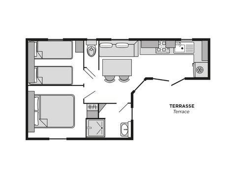 MOBILHOME 4 personas - Cabaña 2 dormitorios
