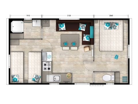 Mobile home 5 persons - AUTHENTIC - TV - PLANCHA