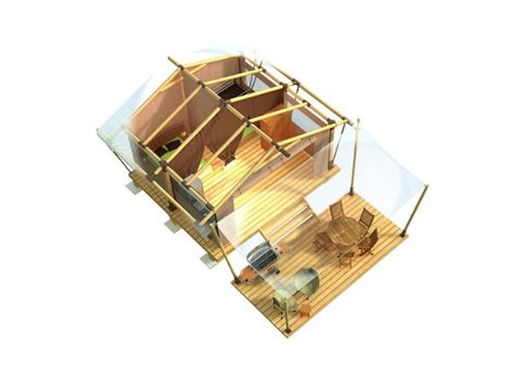 Glampingtent 6 personen - Classic Lodge (zonder sanitair)
