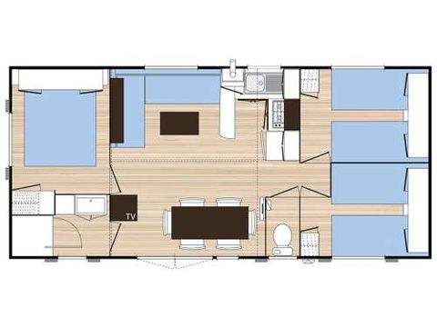 MOBILHOME 6 personas - Mobil-Home 6pax 3 chambres TV + AC + BBQ +Parking