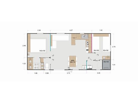 Stacaravan 4 personen - Ospedale 32m² 4p
