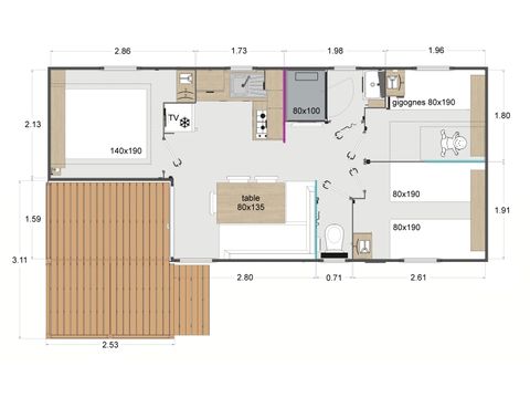 Mobile home 6 persons - Rotondu