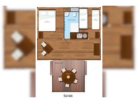 Stacaravan 5 personen - SUNLODGE SAFARI