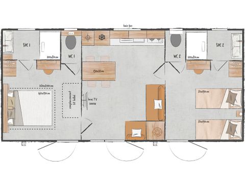 Mobile home 4 persons - Mobile home Ciela Prestige - 2 bedrooms including 1 master suite - bed linen, towels and barbecue