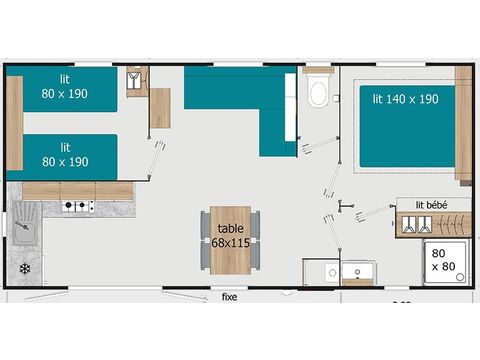MOBILE HOME 6 people - COTTAGE PREMIUM - Les Genêts | 4-6 pers.
