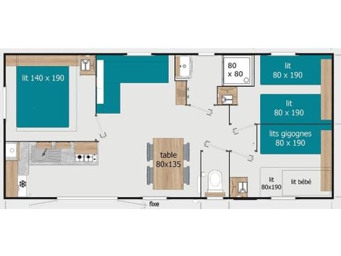 Mobile home 8 persons -  COTTAGE PREMIUM - Les Genêts | 6-8 pers.