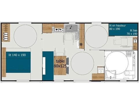 Mobile home 4 persons - COTTAGE PREMIUM PMR | 4 pers. | 2 bedrooms