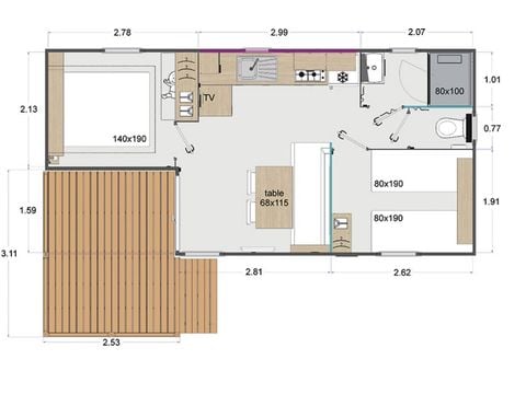 Mobile home 4 persons - COTTAGE PREMIUM - Les Genêts | 4 pers.